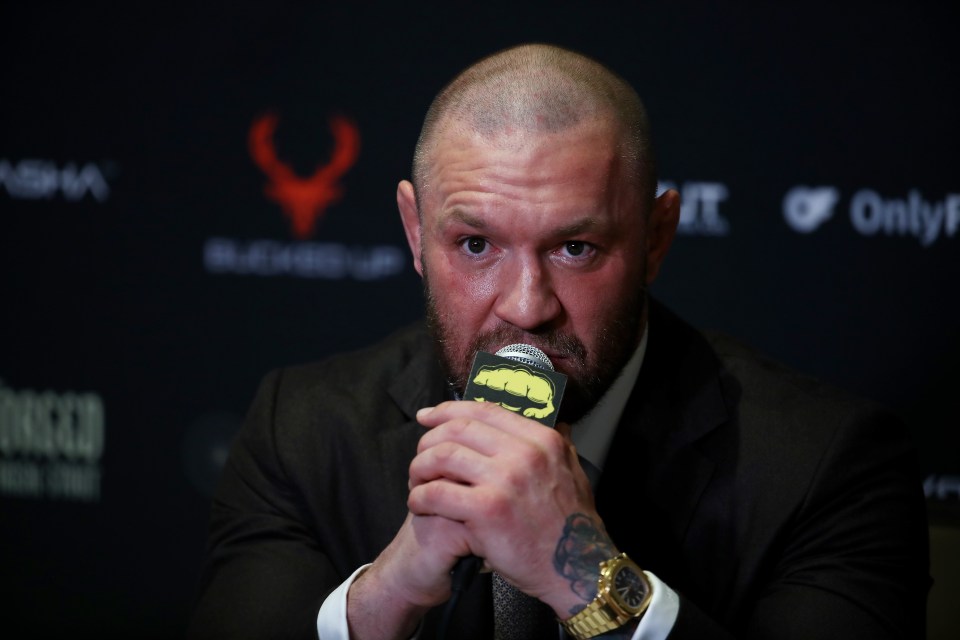 Conor McGregor at a press conference.