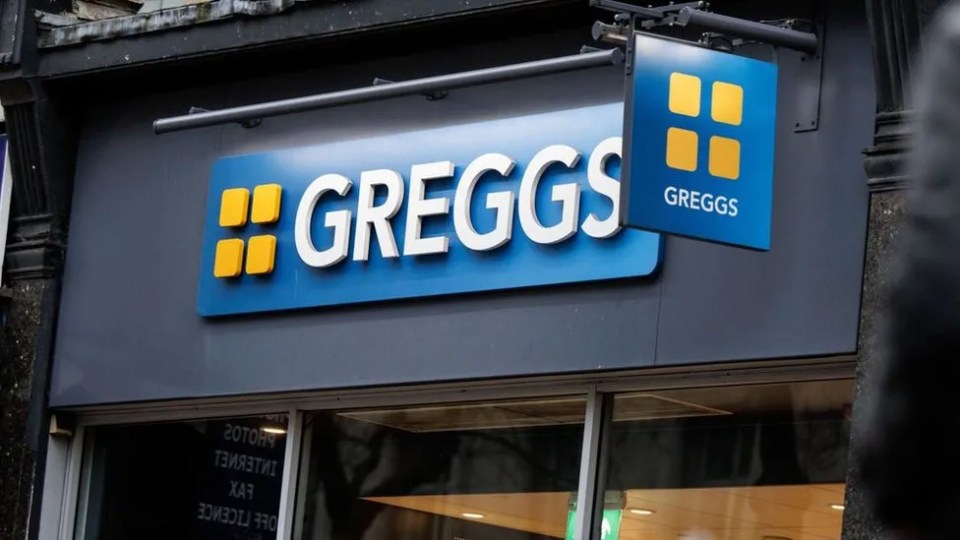 Greggs storefront sign.