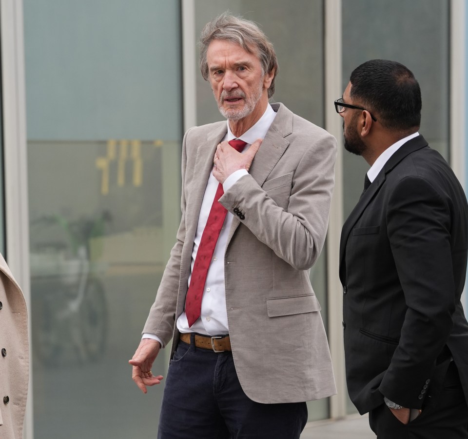Sir Jim Ratcliffe, Ineos CEO, at a Manchester United stadium project update.