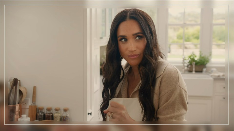 Meghan, Duchess of Sussex, in a kitchen scene from "With Love, Meghan."