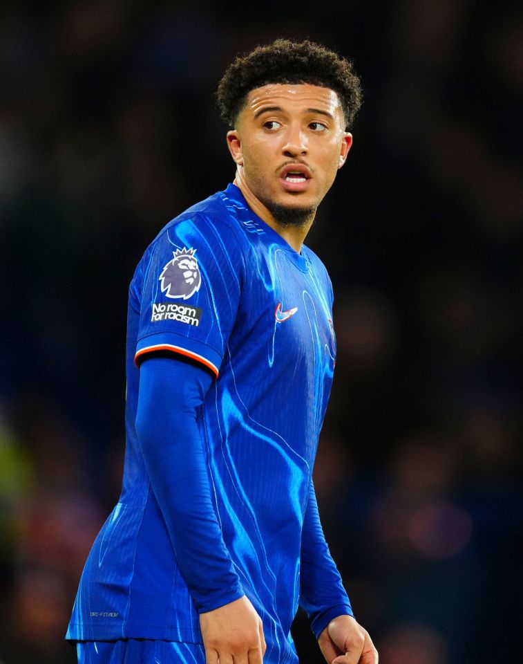 Jadon Sancho of Chelsea in a blue jersey.