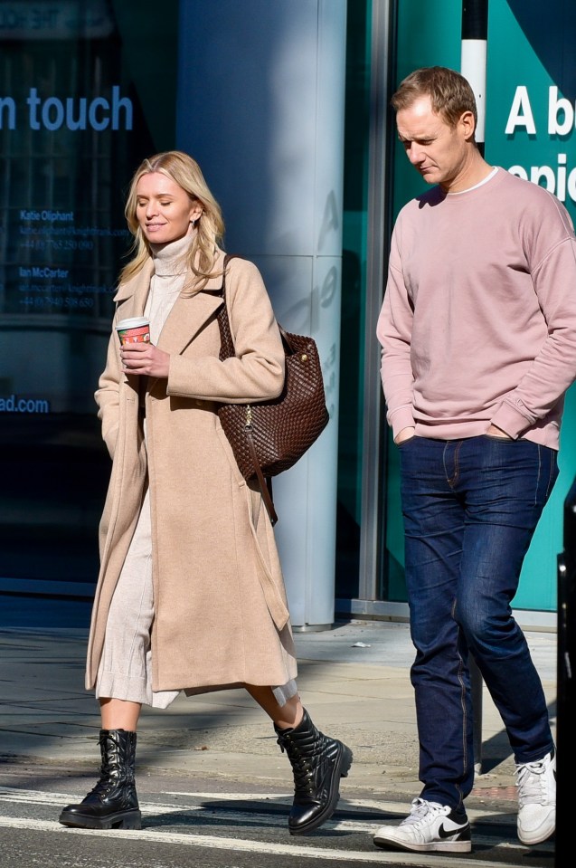 Nadiya Bychkova and Dan Walker walking together in London.