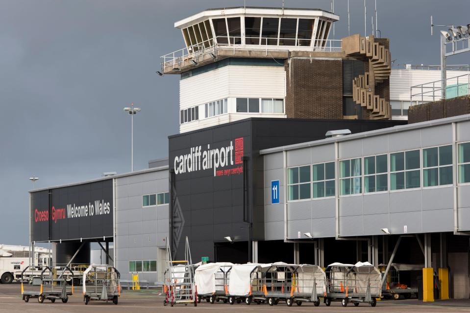 Cardiff Airport in Cardiff, South Wales.