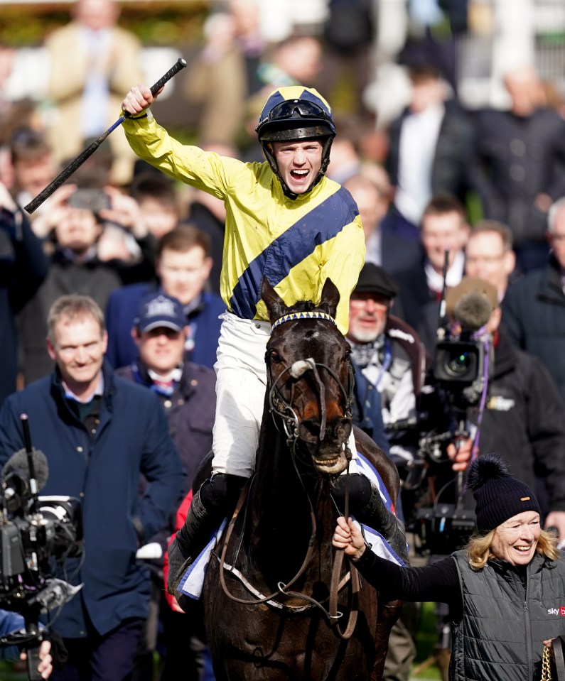 Winning jockey Michael O’Sullivan on horseback.