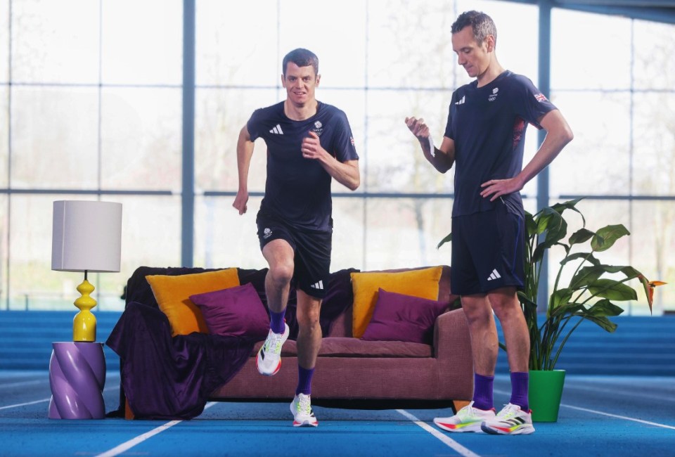 Olympic athletes Alistair and Jonny Brownlee demonstrating money-saving tips.