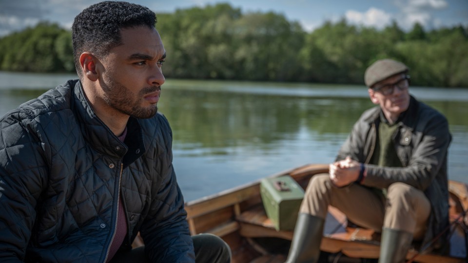 Regé-Jean Page and Michael Fassbender in a scene from "Black Bag."