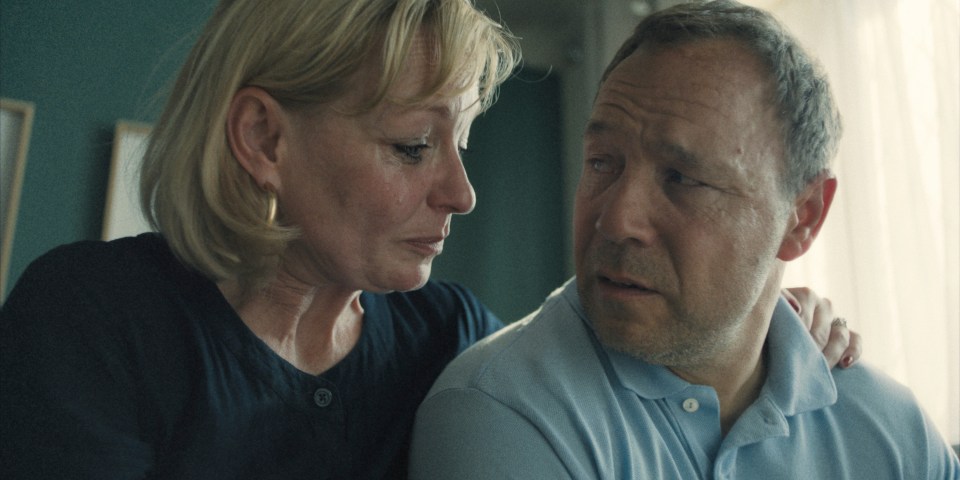Christine Tremarco and Stephen Graham in a scene from "Adolescence."