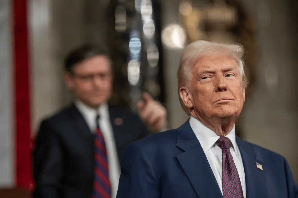 Donald Trump in a suit.
