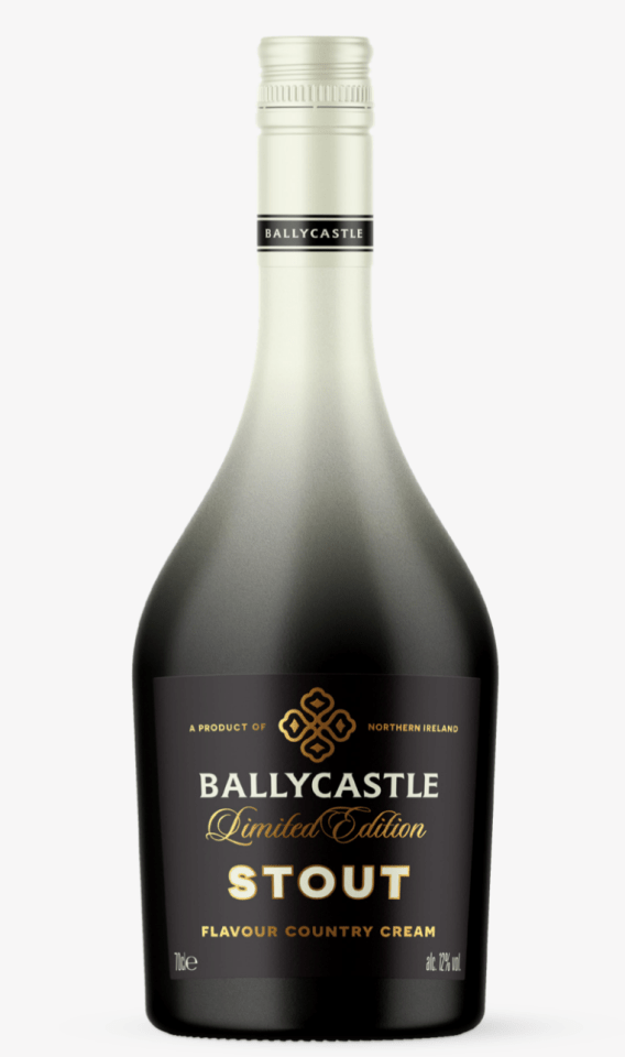 Ballycastle Limited Edition Stout Flavour Country Cream liqueur bottle.