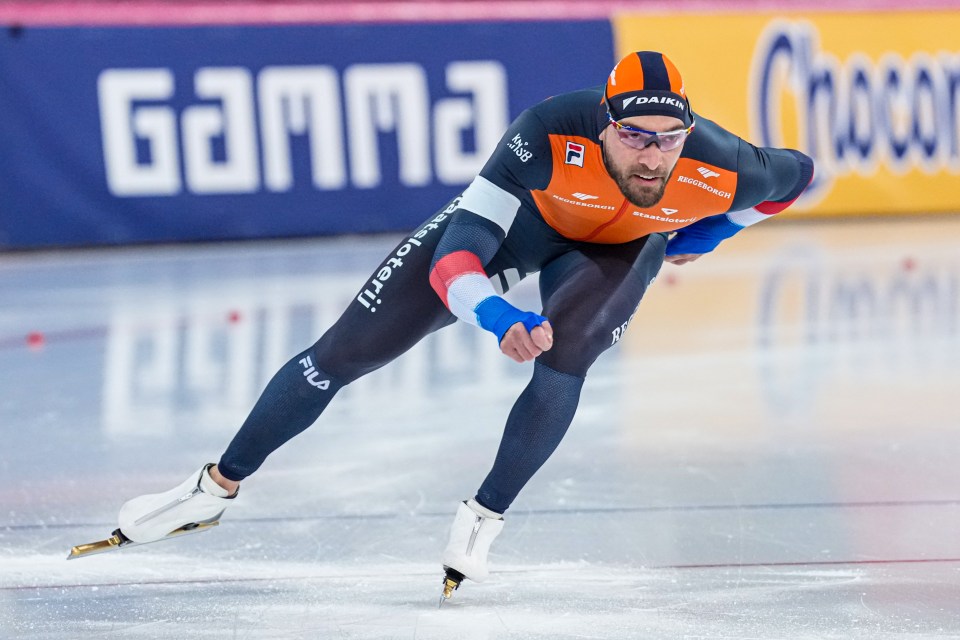 Kjeld Nuis of the Netherlands speed skating.