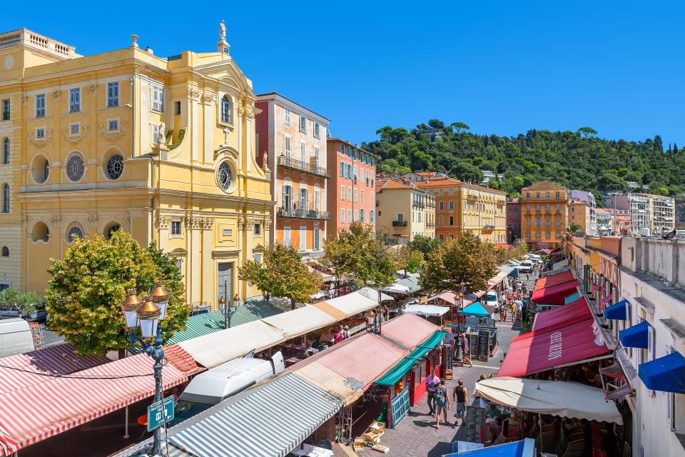 Cours Saleya market in Nice, France.