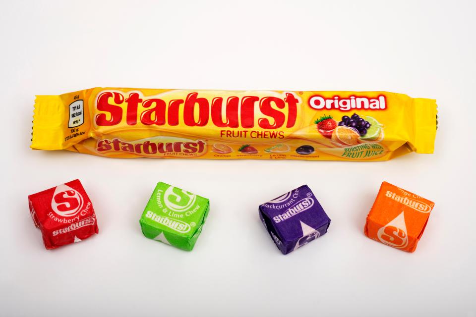 Starburst Original fruit chews and individual candies.