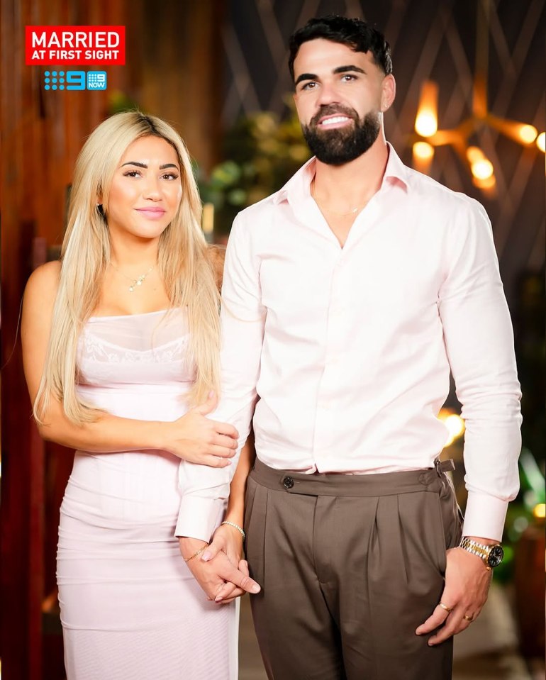 Awhina and her groom from Married at First Sight Australia.