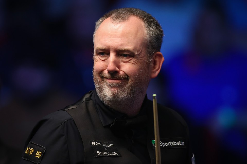 Mark Williams of Wales during a snooker quarter-final.