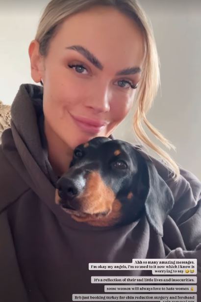 Amy from Married At First Sight with her dog.