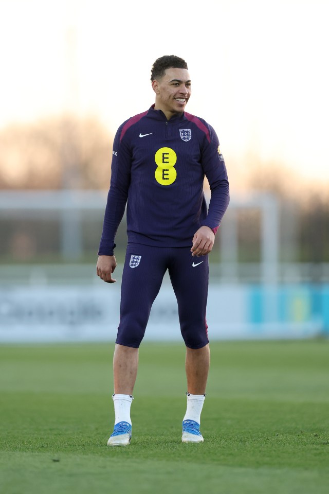 Morgan Rogers of England at a training session.