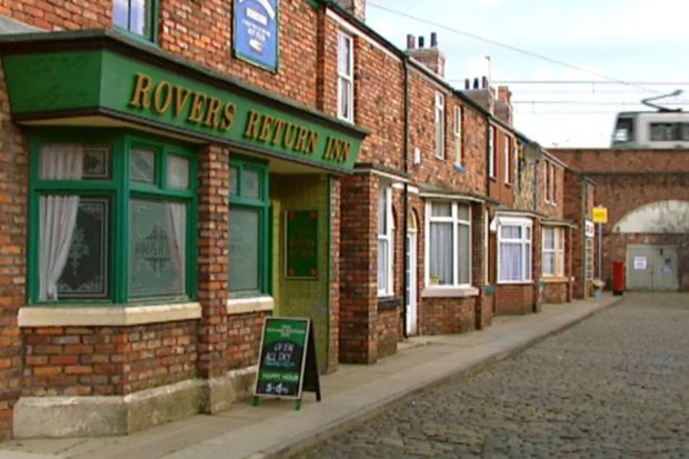 An image collage containing 1 images, Image 1 shows The Rovers Return Inn on Coronation Street