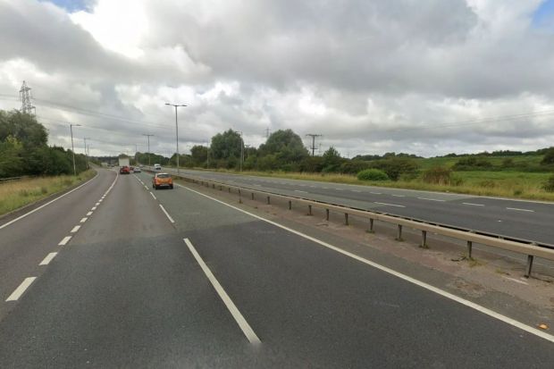 An image collage containing 1 images, Image 1 shows A multi-lane road with cars driving on it