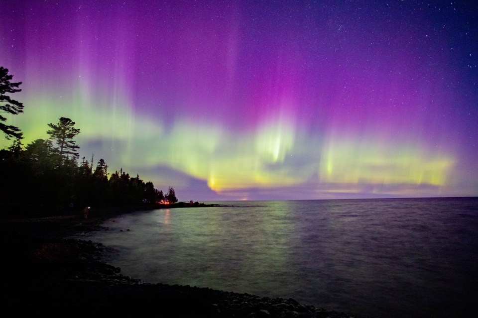 Aurora borealis over Lake Superior.
