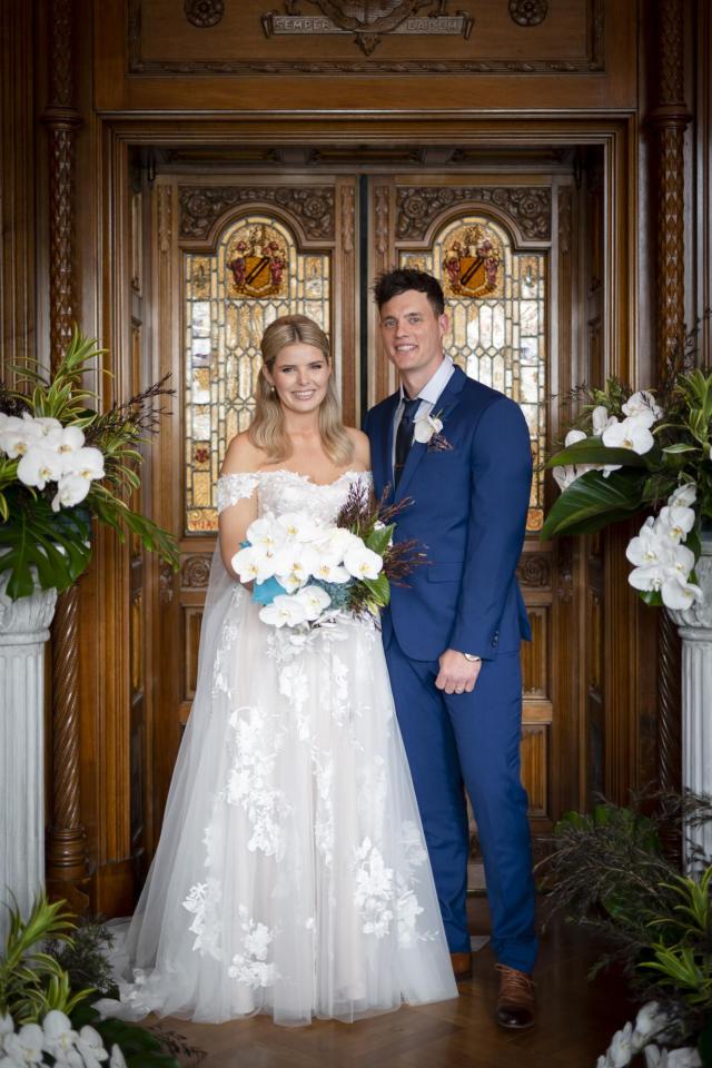 Olivia Frazer and her husband on their wedding day.