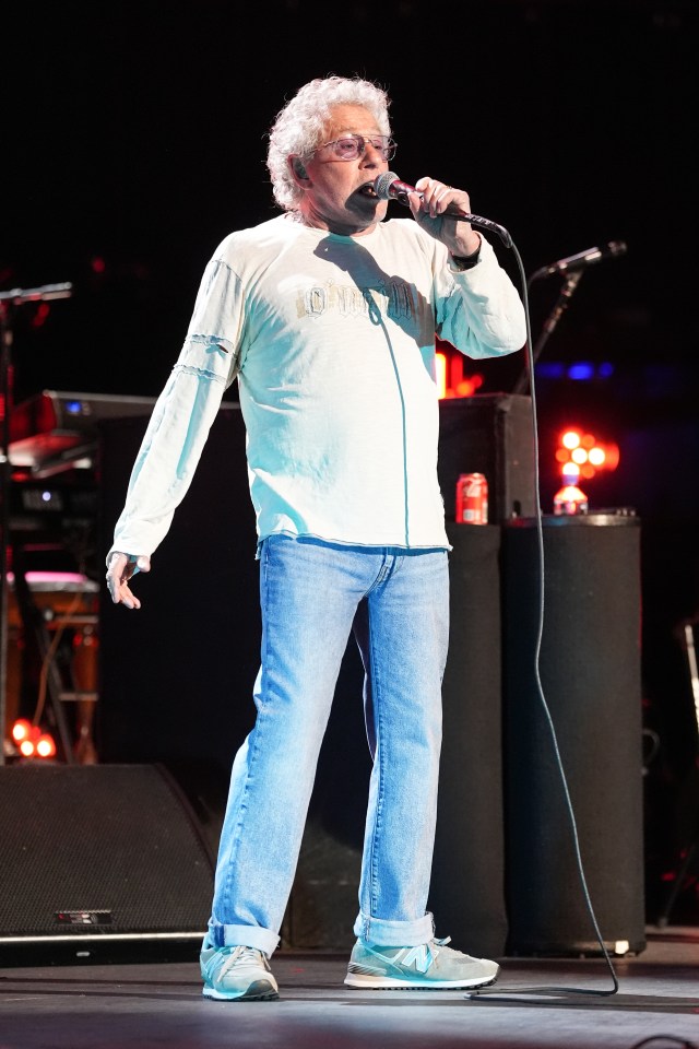 Roger Daltrey of The Who performing on stage.