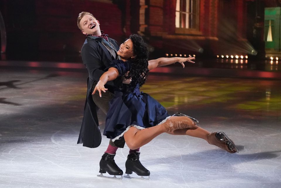 Sam Aston and Molly Beth Lanaghan ice skating on Dancing on Ice.