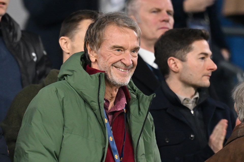 Sir Jim Ratcliffe, minority shareholder of Manchester United, at a football match.