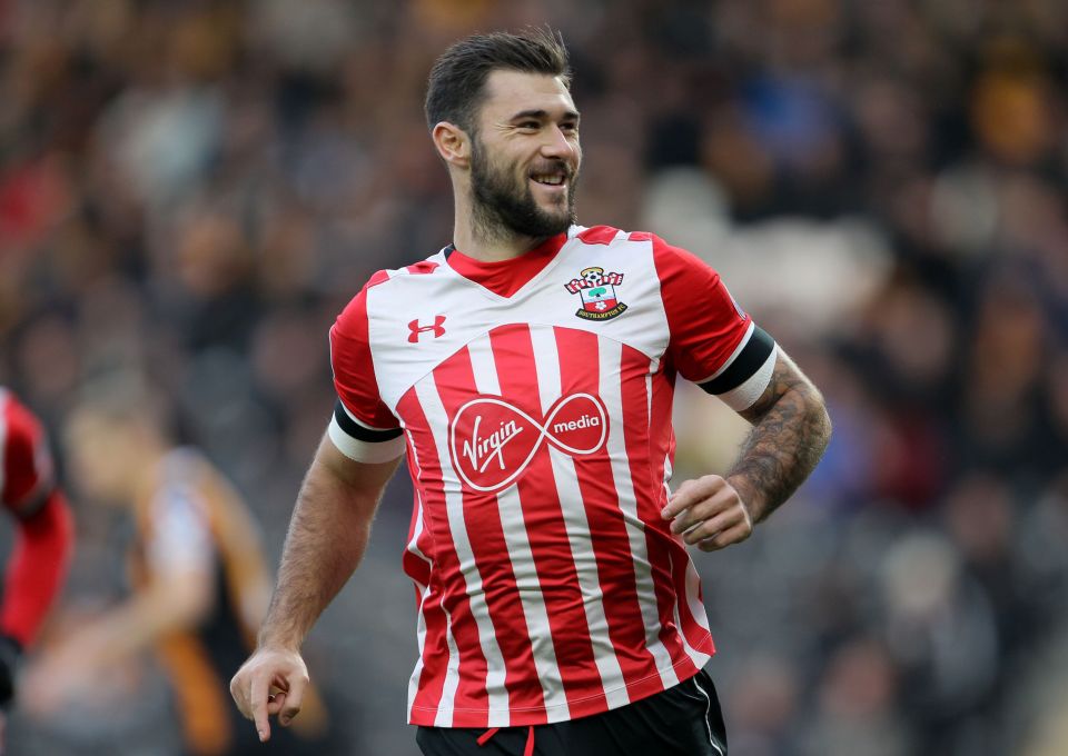 Charlie Austin of Southampton celebrating a goal.