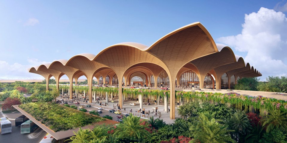 Illustration of Techo International Airport in Cambodia.