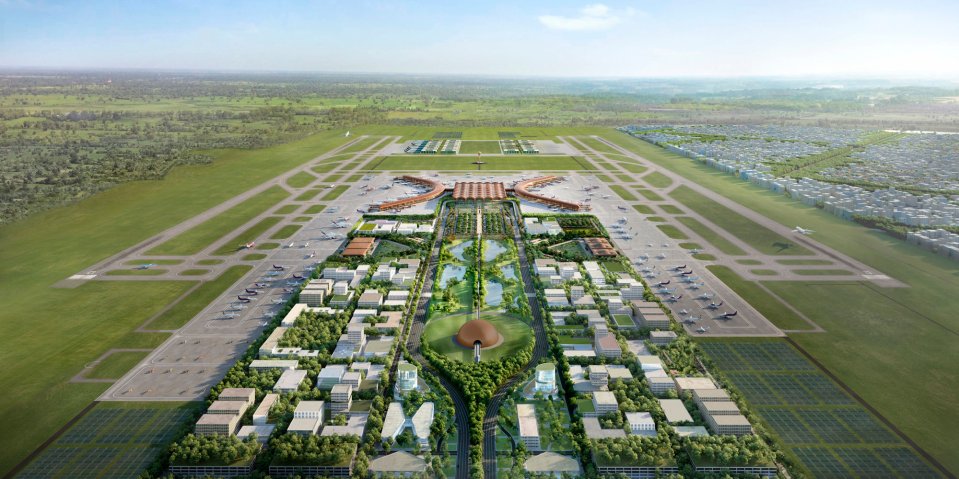 Illustration of Techo International Airport development in Cambodia.