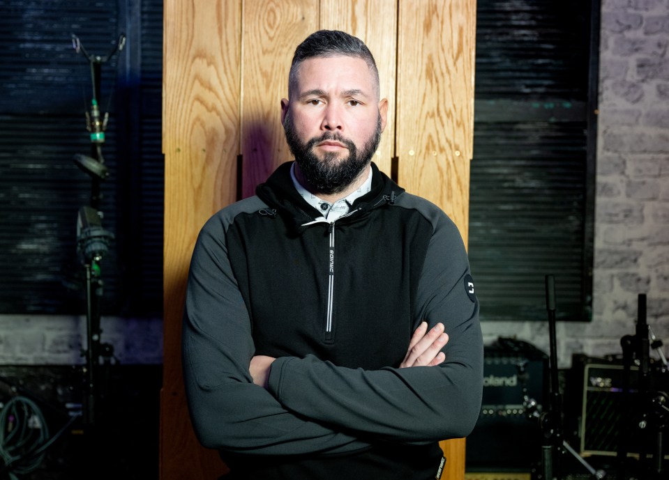 Tony Bellew in a podcast studio.