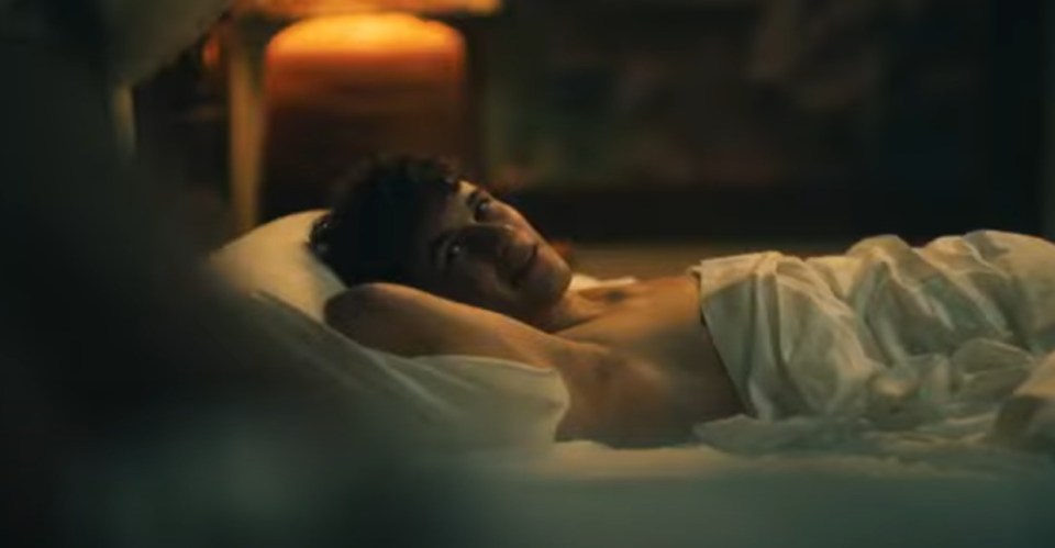 Screenshot of Patrick Schwarzenegger in a scene from White Lotus.