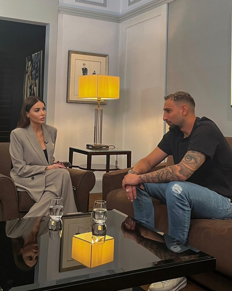 A woman and a man in an interview.