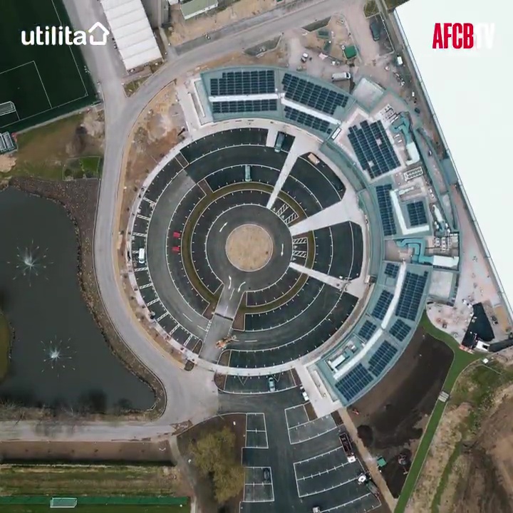 Aerial view of AFC Bournemouth's training center.