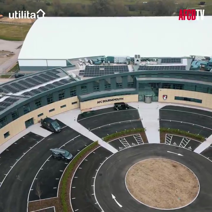 Aerial view of AFC Bournemouth's training center.