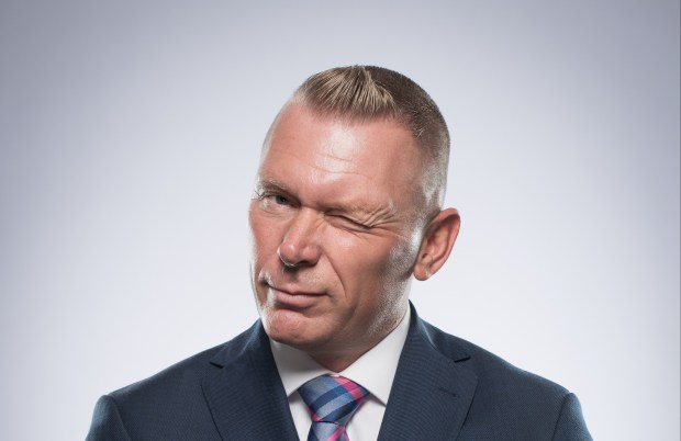 Portrait of Matt Chapman winking.
