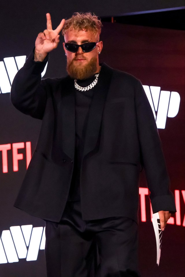 Jake Paul at a press conference.