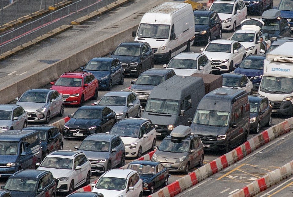 Traffic jam at the Port of Dover.