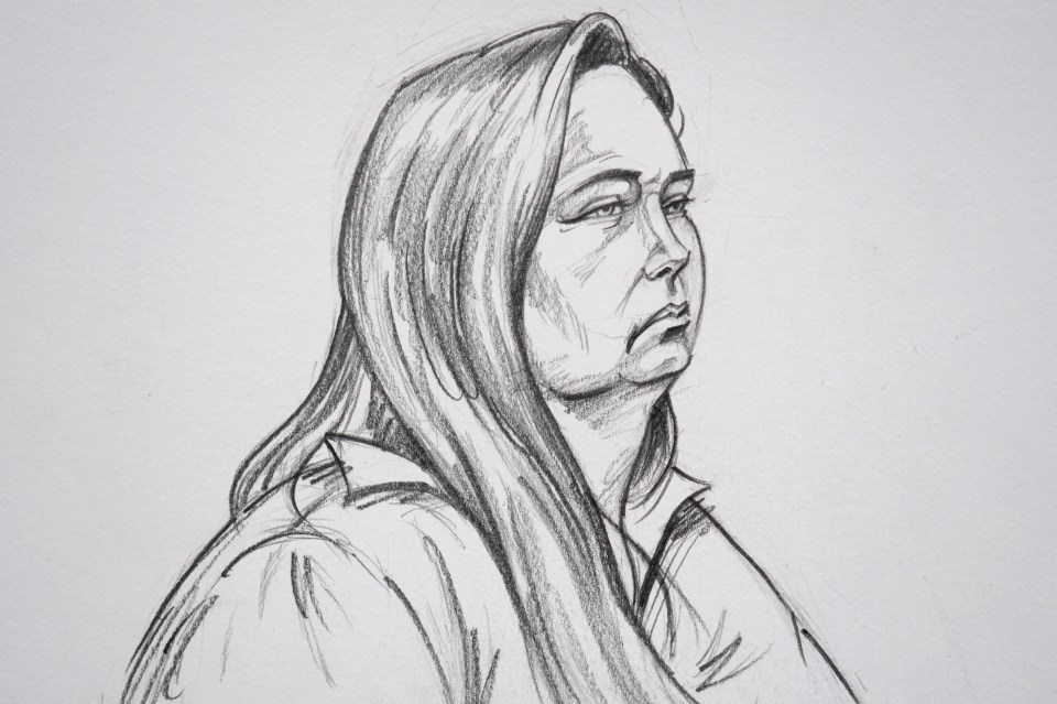 Courtroom sketch of Erin Patterson.