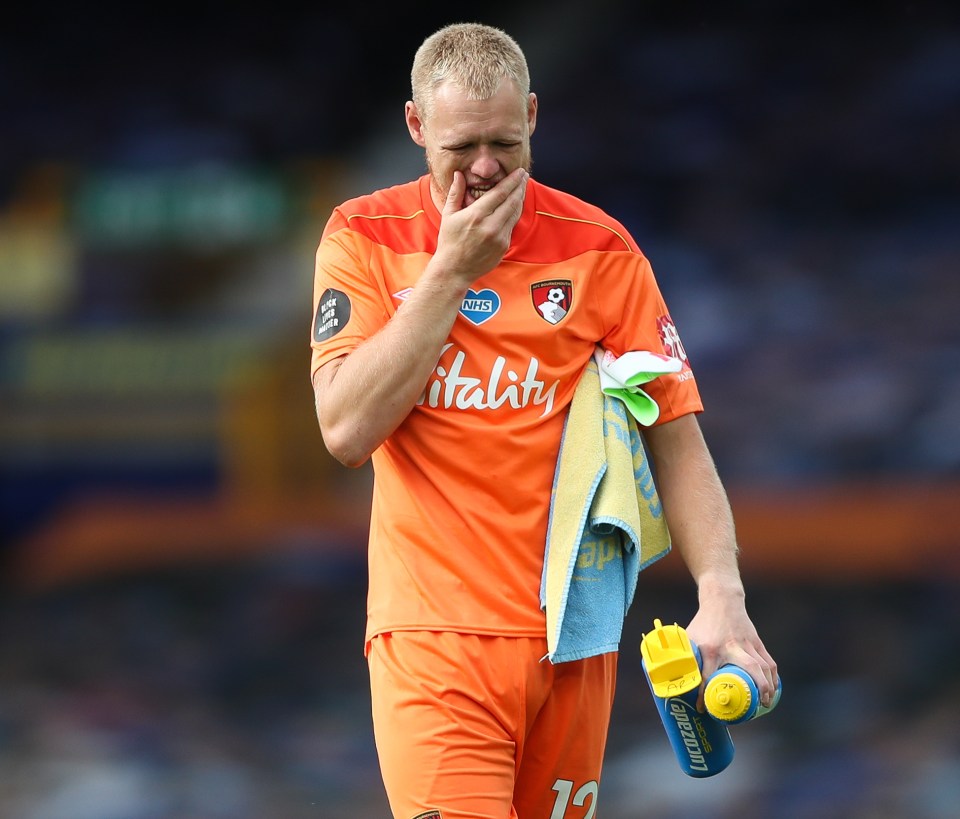 Aaron Ramsdale of AFC Bournemouth looking upset after a match.