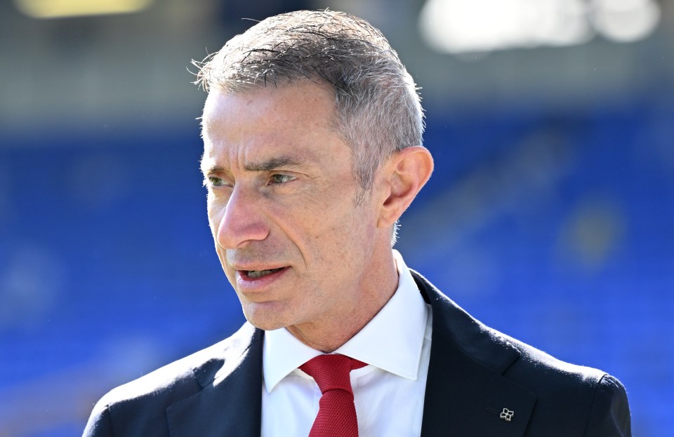 Andrea Berta, Arsenal's sporting director, speaking at a Premier League match.