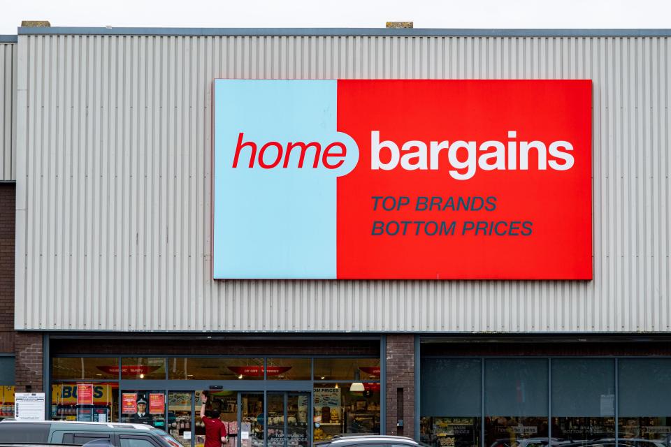 Home Bargains store exterior with signage.