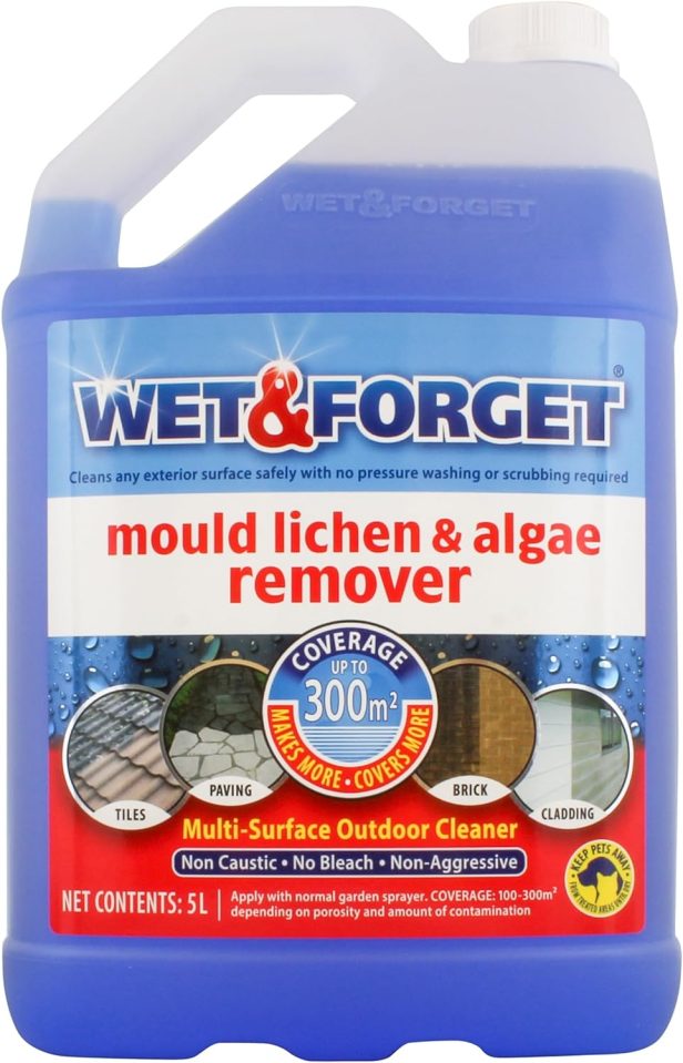 FABULOUS :.Wet & Forget Mould, Lichen & Algae Remover, Outdoor Cleaning Solution, Black Mould Remover, Bleach Free, 5 Litre - Gardening fans are racing to snap up a bargain that will remove stubborn algae from your fence in no time - and there's no scrubbing involved