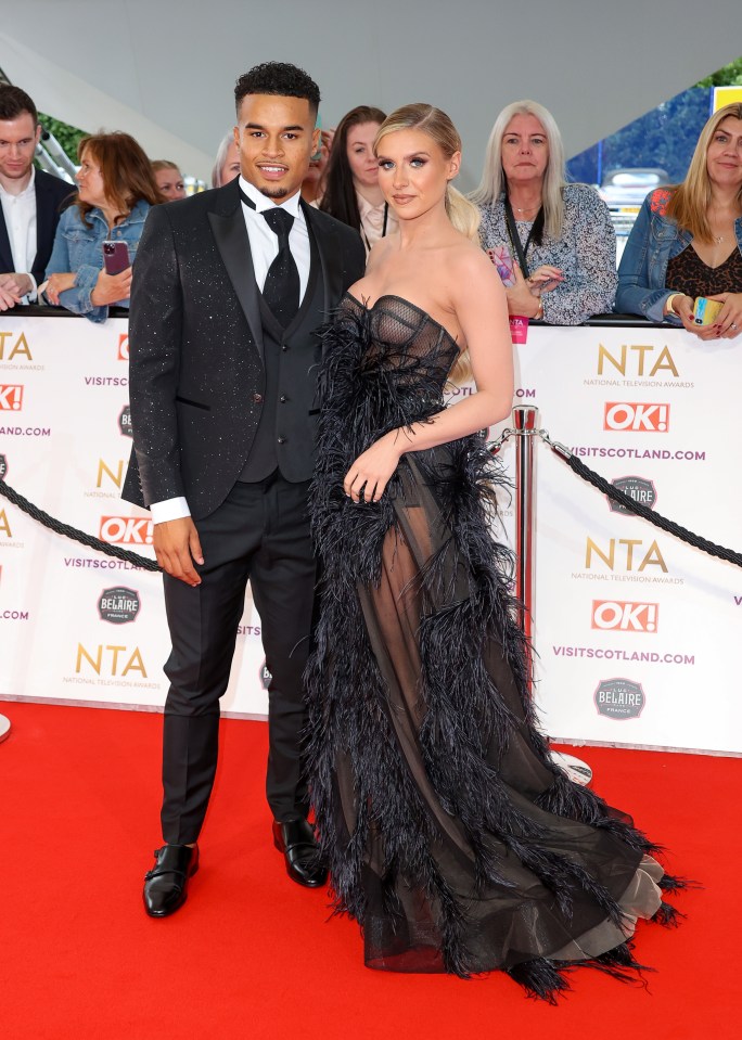 Chloe Burrows and Toby Aromolaran at the National Television Awards.