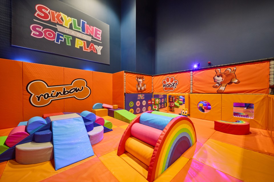 The play area features three different sections for different age groups.