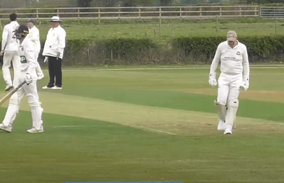 Cricket match in progress.