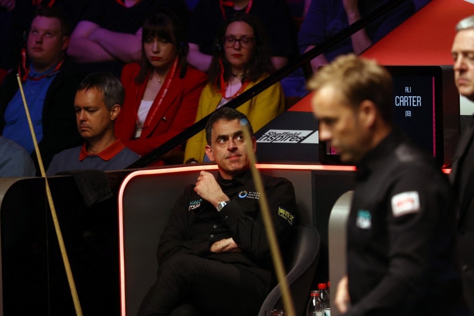 Ronnie O'Sullivan at the World Snooker Championship.