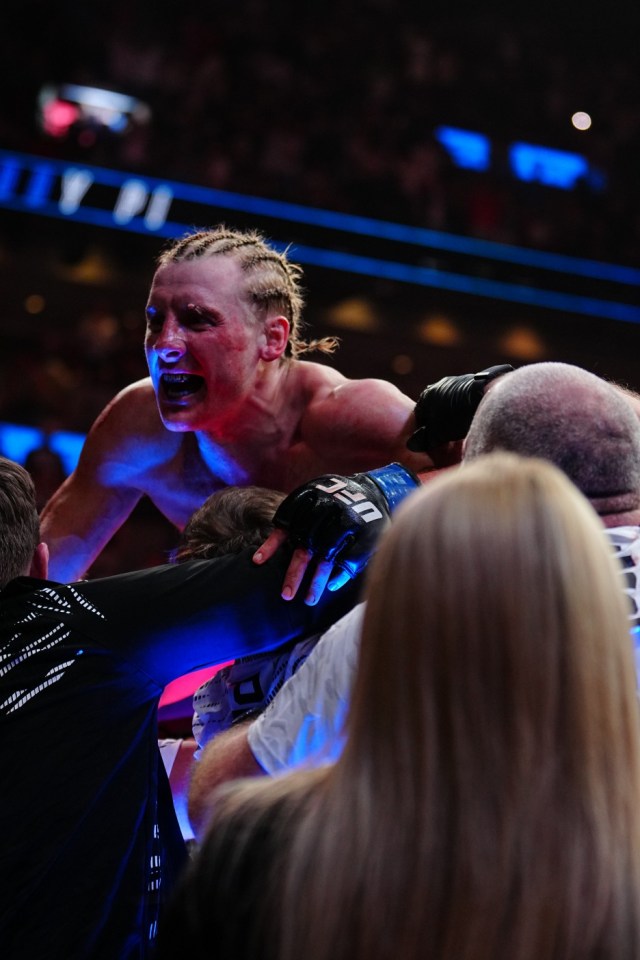 Mandatory Credit: Photo by Louis Grasse/PX Imagens via ZUMA Press Wire/REX/Shutterstock (15250489tu) Michael Chandler and Paddy Pimblett meet in the octagon for a 3-round bout at UFC 314 - Volkanovski vs Lopes at Kesaya Center on April 12, 2025 in Miami, FL (Photo by Louis Grasse/PxImages) UFC 314 - Volkanovski Vs Lopes, Miami, Fl, United States - 12 Apr 2025