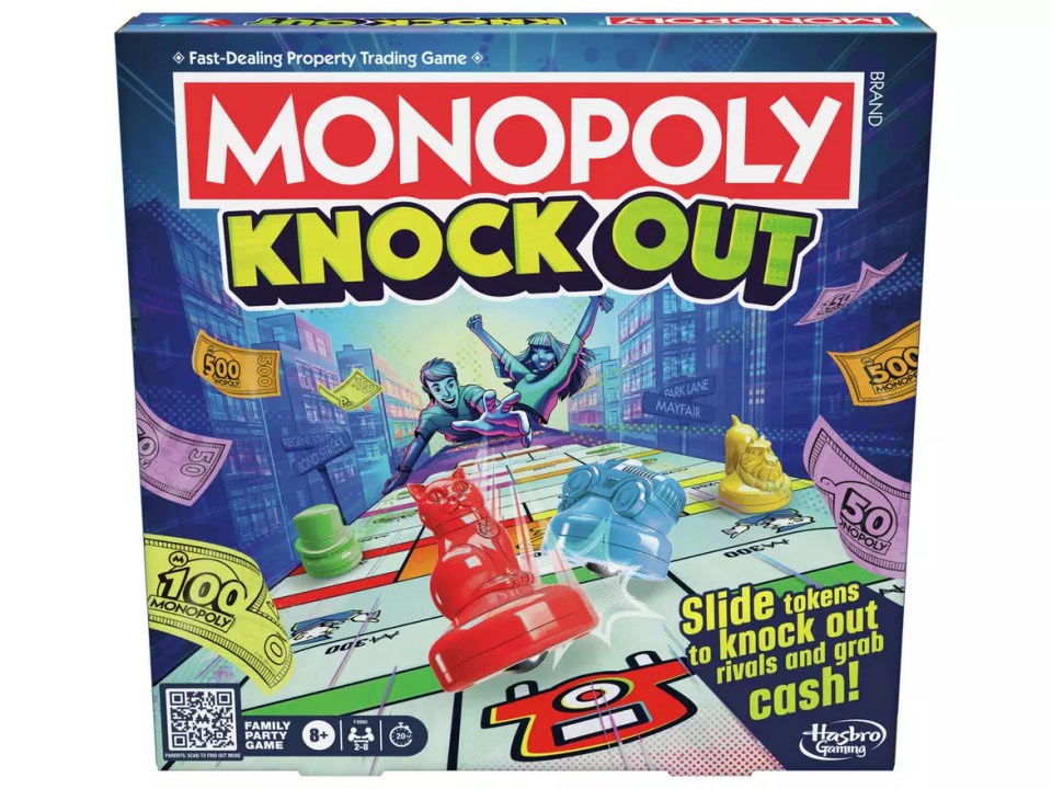 Monopoly Knockout board game box.