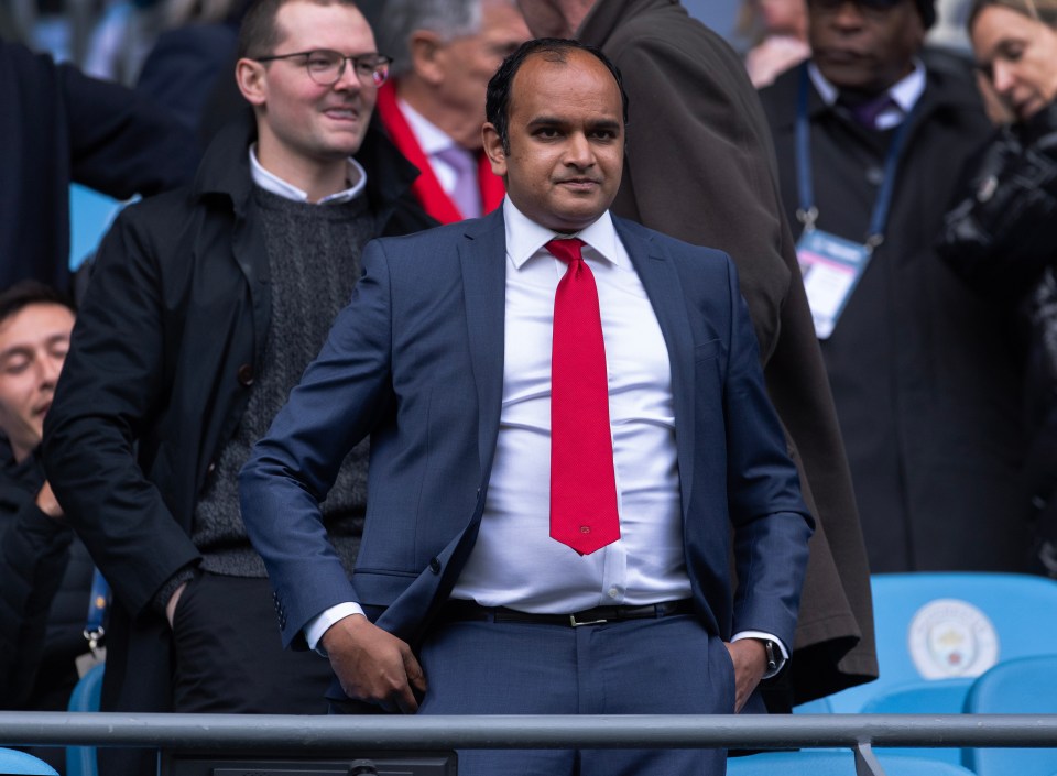 Vinai Venkatesham, Arsenal Chief Executive, at a soccer match.